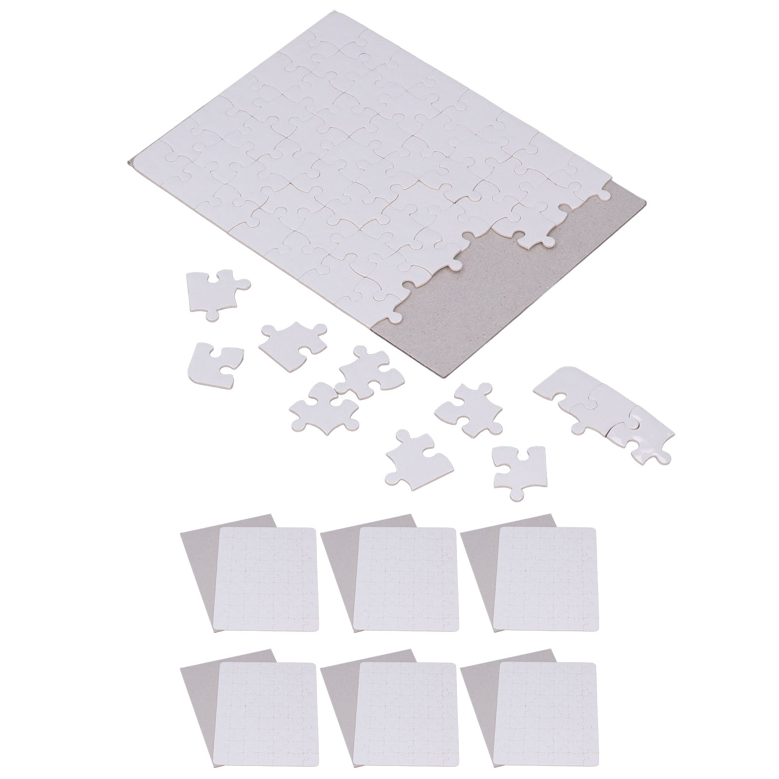 Puzzle Blank White - 6 ensembles de Puzzles vierges 13x18cm,